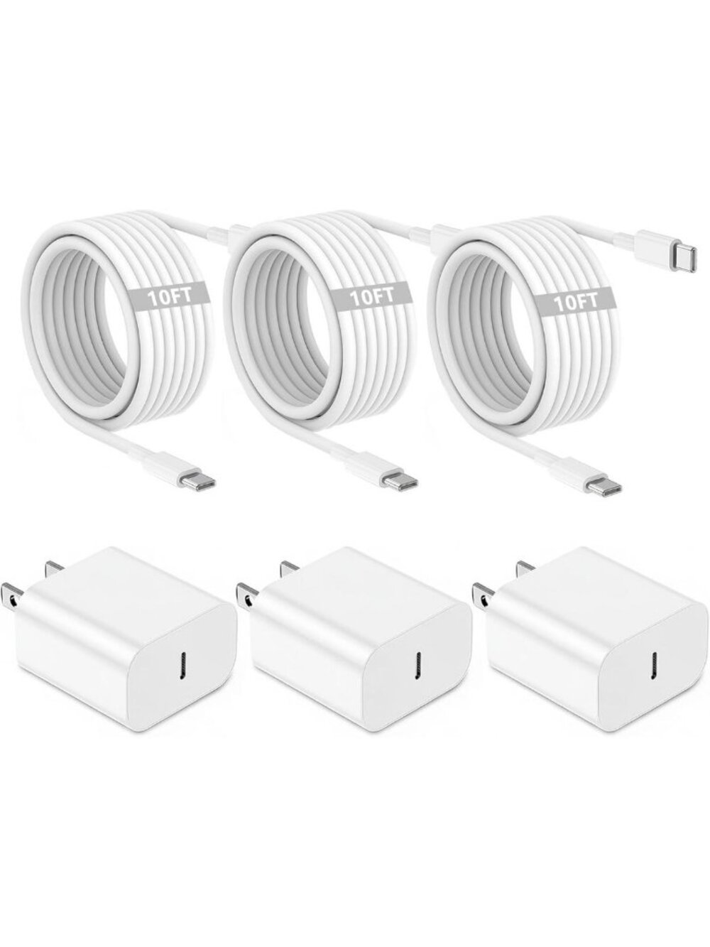 iPhone Charger Fast Charging,3Pack 10FT Long USB C to USB C Charger Cable Cord